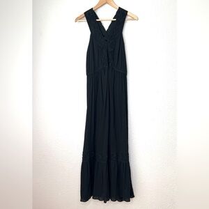 Lane Bryant Black Maxi Dress with Lace Trim
